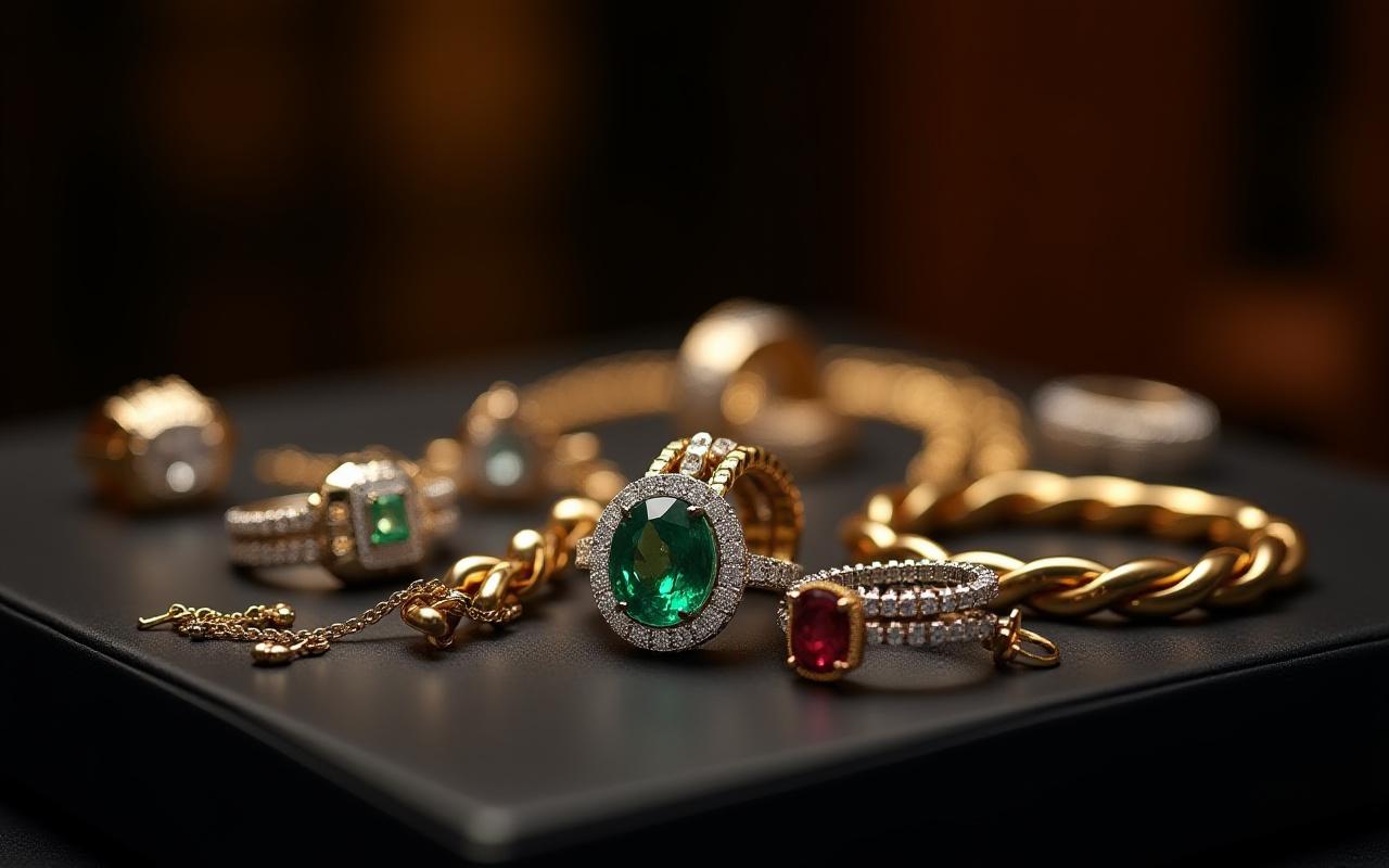 시그니처 파인 주얼리 콜렉션, 반짝이는 반지와 목걸이